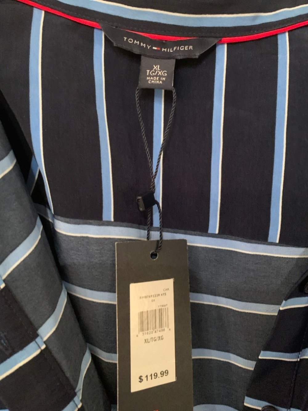 Tommy Hilfiger Navy and Light Blue Striped Sleeveless Shirt Dress XL NWT - Picture 2 of 4